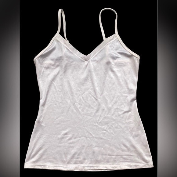 Vanity Fare Body Caress Cami Top Sz XL Stretchy Nylon White - Picture 1 of 5